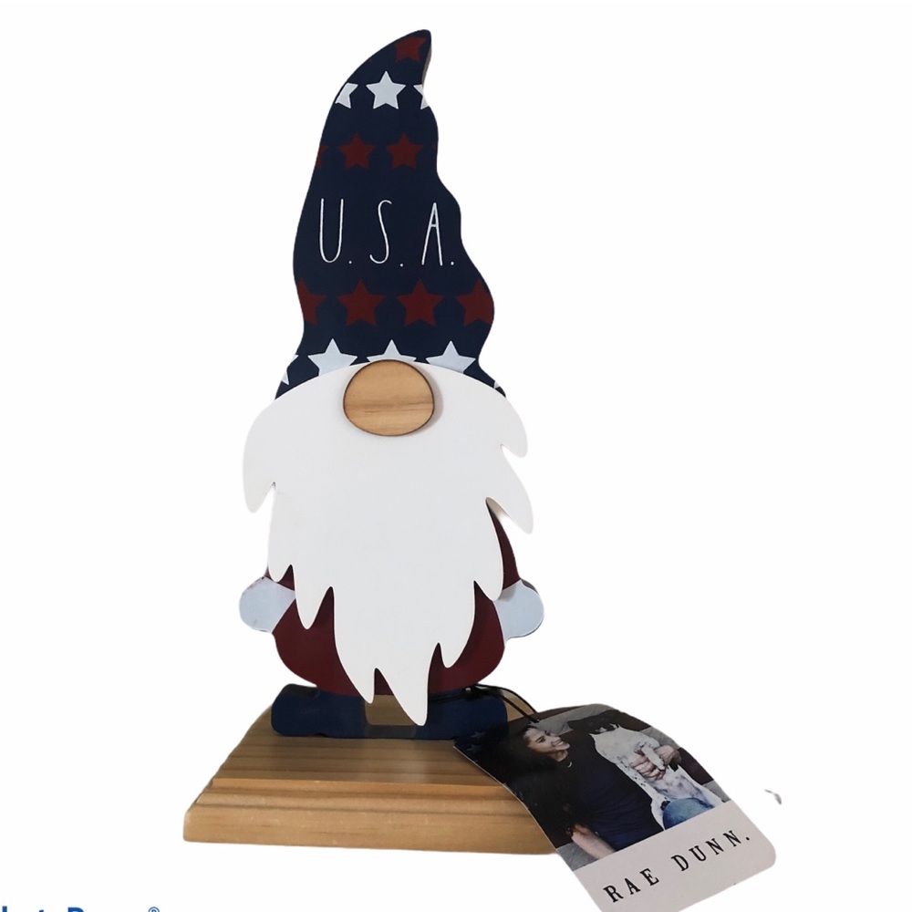 New Rae Dunn Wooden Patriotic Gnome
